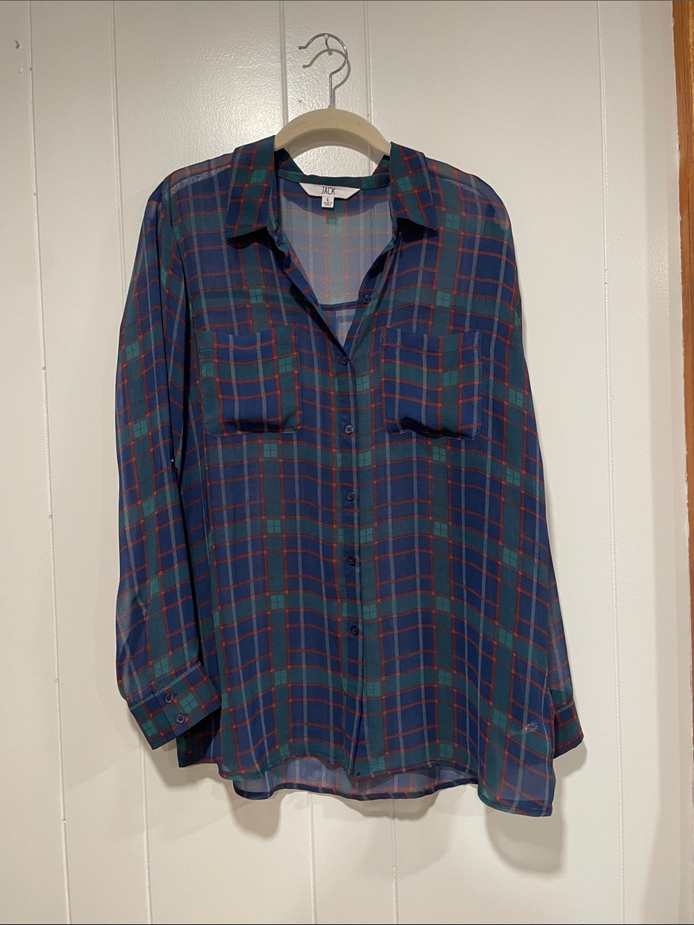JACK Sheer plaid top